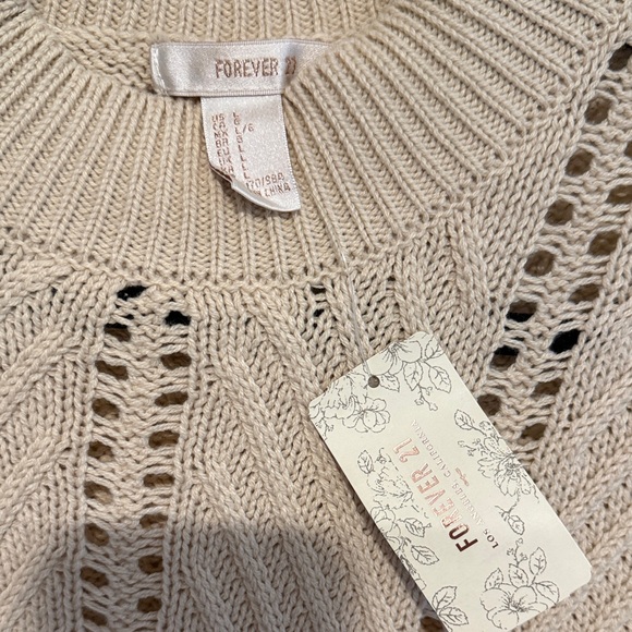 Cream Open-Knit Sweater - Picture 2 of 8